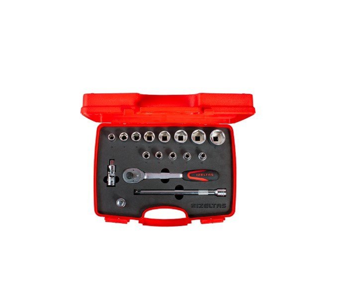 izeltasAltiKoseLokmaAnahtarTakimi12inc17Parca.jpg İzeltaş Altı Köşe Lokma Anahtar Takımı 12 İnç 17 Parça - Görsel 1